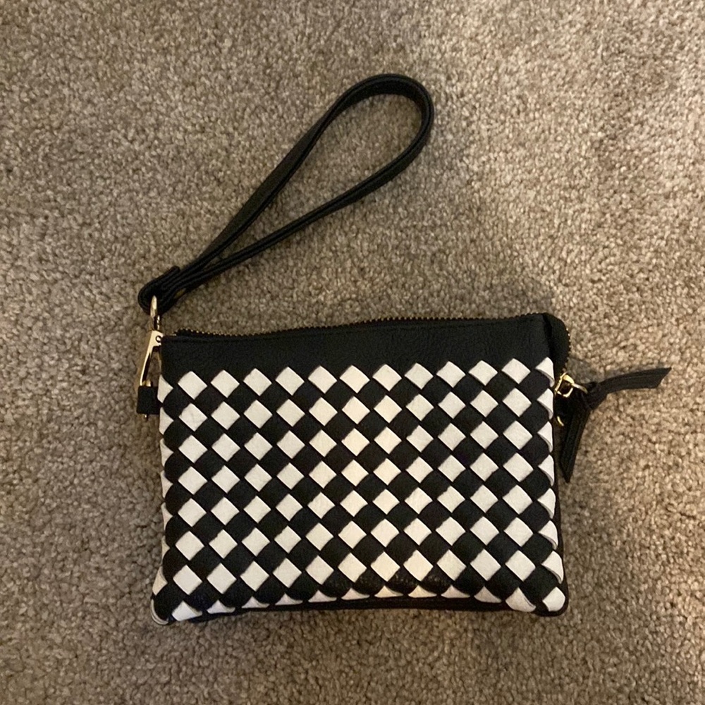 Charming Charlie woven wristlet bag